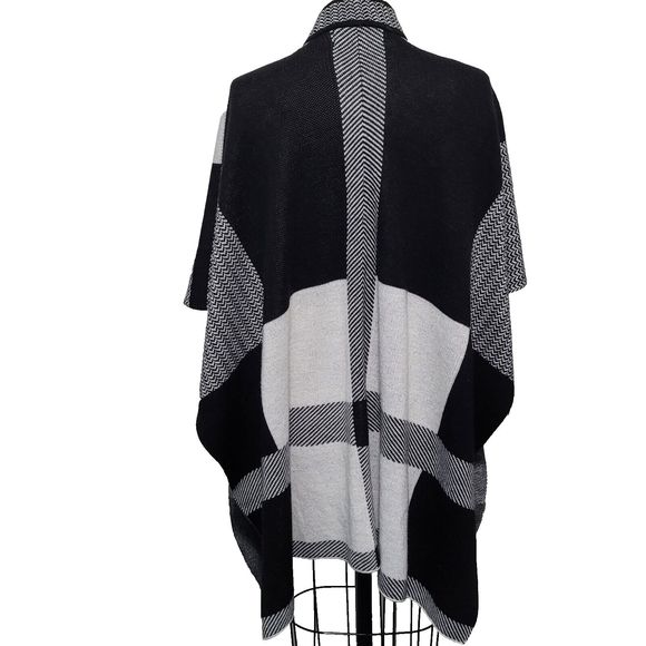 Jones Studio Kimono Womens S Black/White Colorblock Flowy Boho Chic Open… - Picture 3 of 11